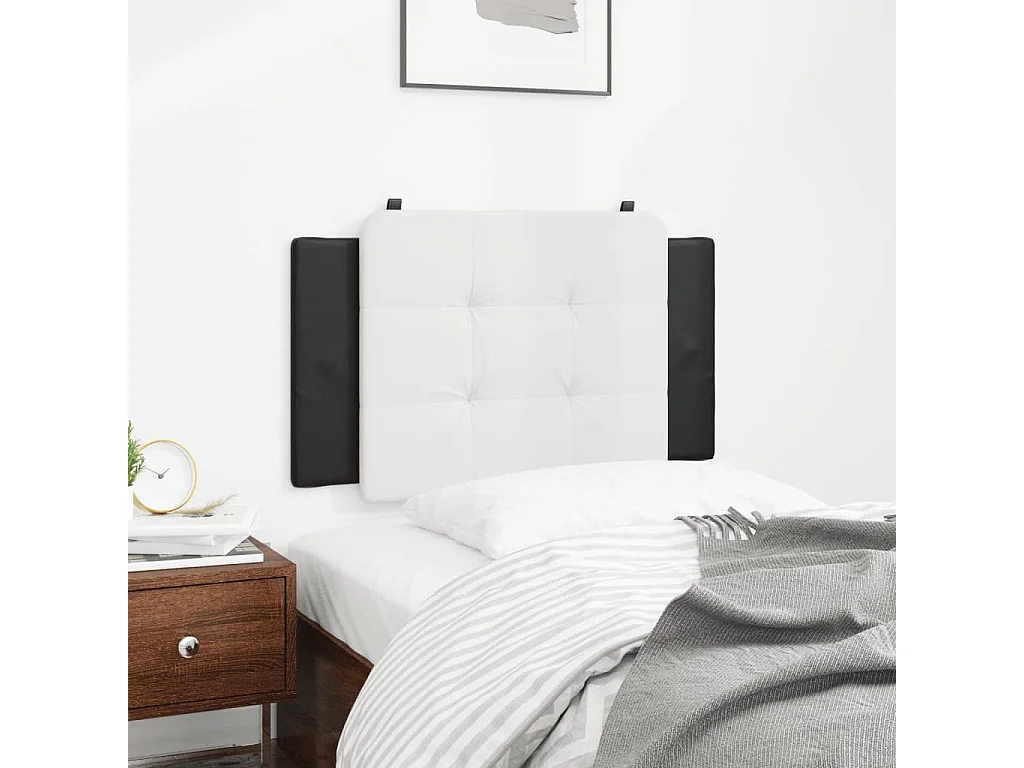 Testata del letto | Cuscino Testiera Nero e Bianco 90 cm in Similpelle