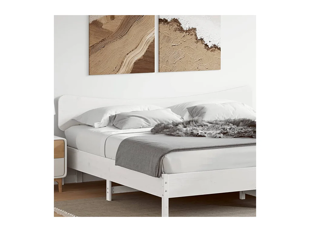 Tête de lit blanc 200 cm bois massif de pin FR888070