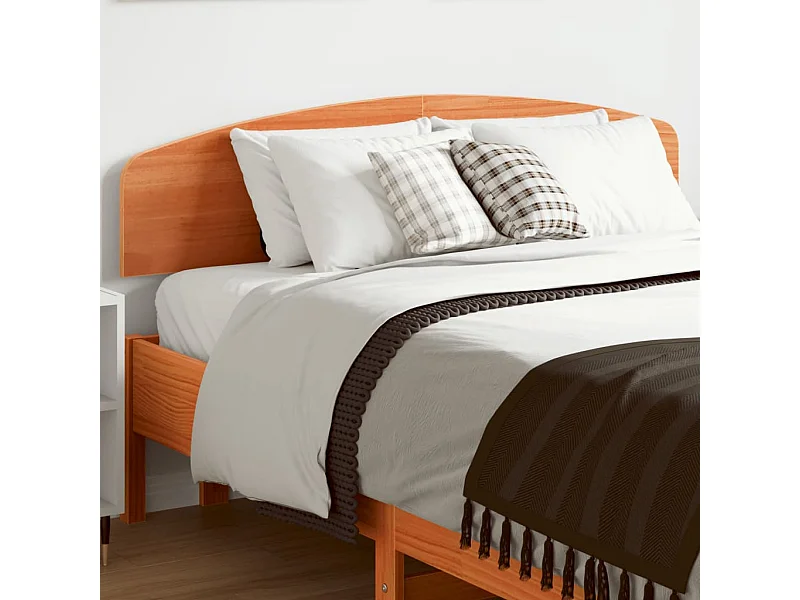 Cabecero de cama madera maciza de pino marrón cera 135 cm ES658543