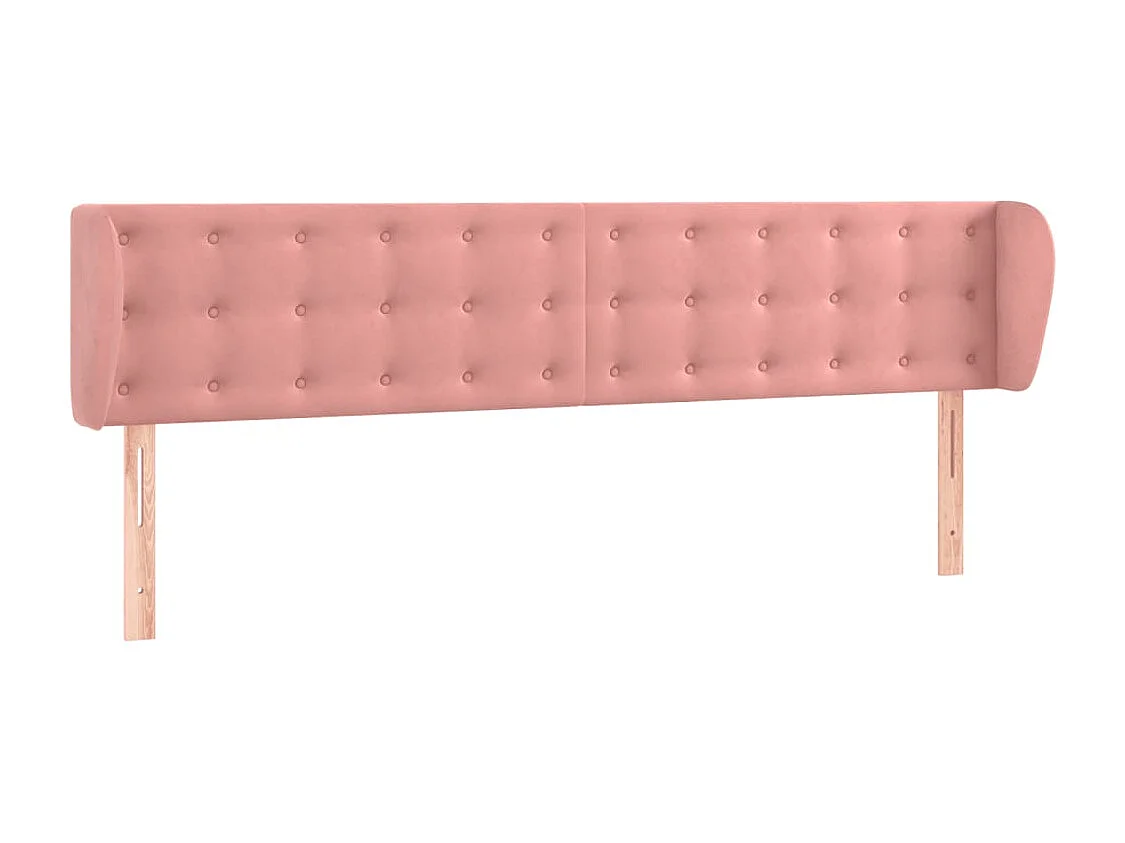 Tête de lit avec oreilles Rose 183x23x78/88 cm Velours FR518359