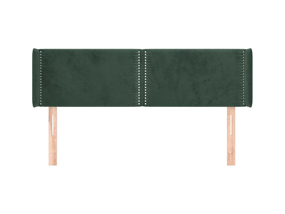 Tête de lit avec oreilles Vert foncé 147x16x78/88 cm Velours FR694629