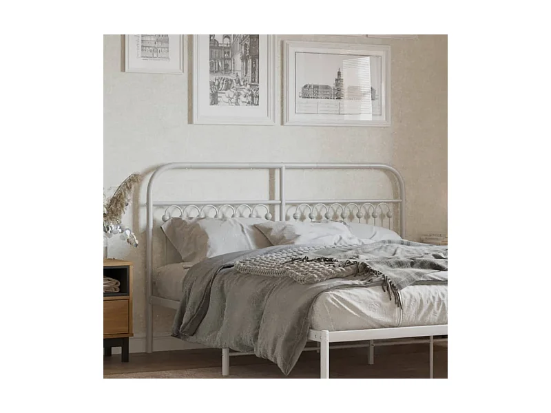Cabeceira de cama 160 cm metal branco PT787242