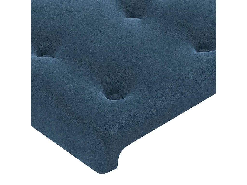 Cabeceira cama c/ luzes LED veludo 93x16x118/128 cm azul-escuro PT561373