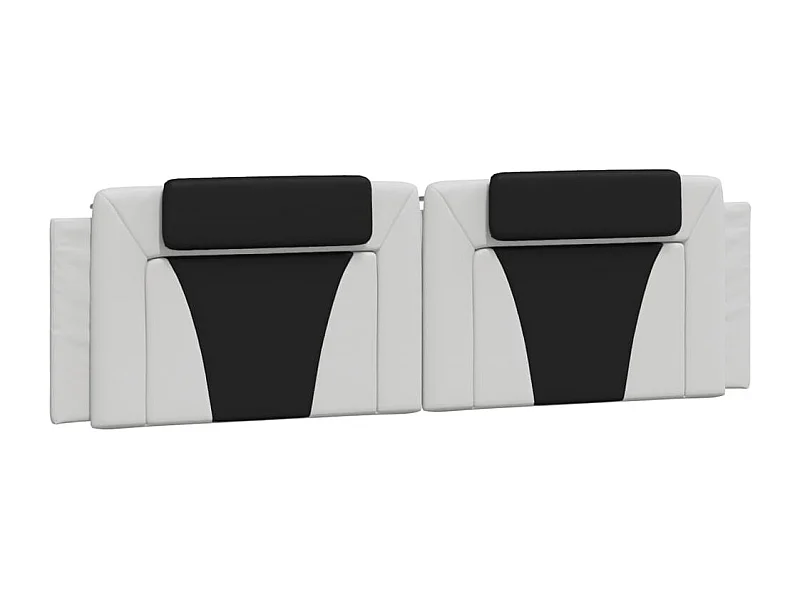 Hoofdbordkussen 180 cm kunstleer wit en zwart BE746237
