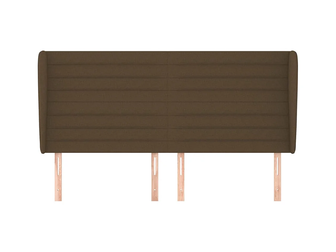 Tête de lit avec oreilles Marron foncé 183x23x118/128 cm Tissu FR487508