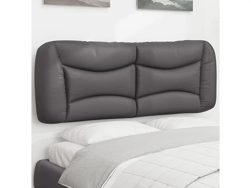 Testata del letto | Cuscino Testiera Grigio 120 cm in Similpelle