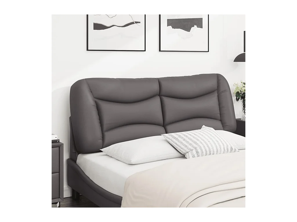 Testata del letto | Cuscino Testiera Grigio 120 cm in Similpelle