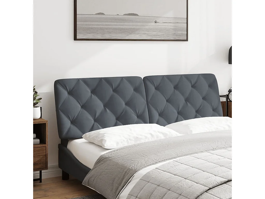 Coussin de tête de lit gris foncé 160 cm velours FR537168