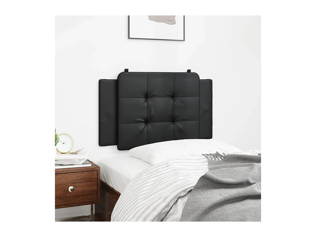 Coussin de tête de lit noir 90 cm similicuir FR258024