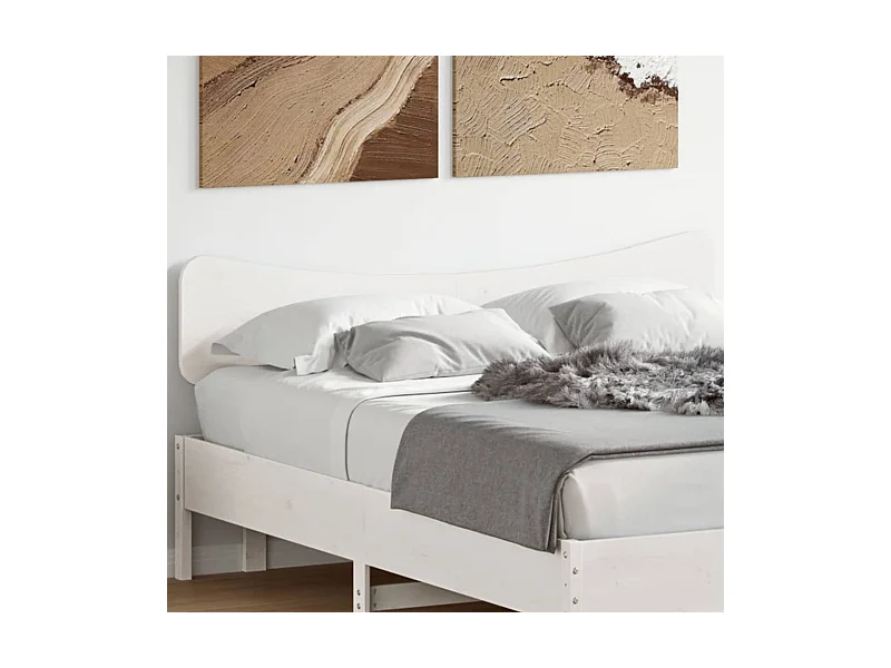Testiera | Testata del letto Bianca 150 cm in Legno Massello di Pino