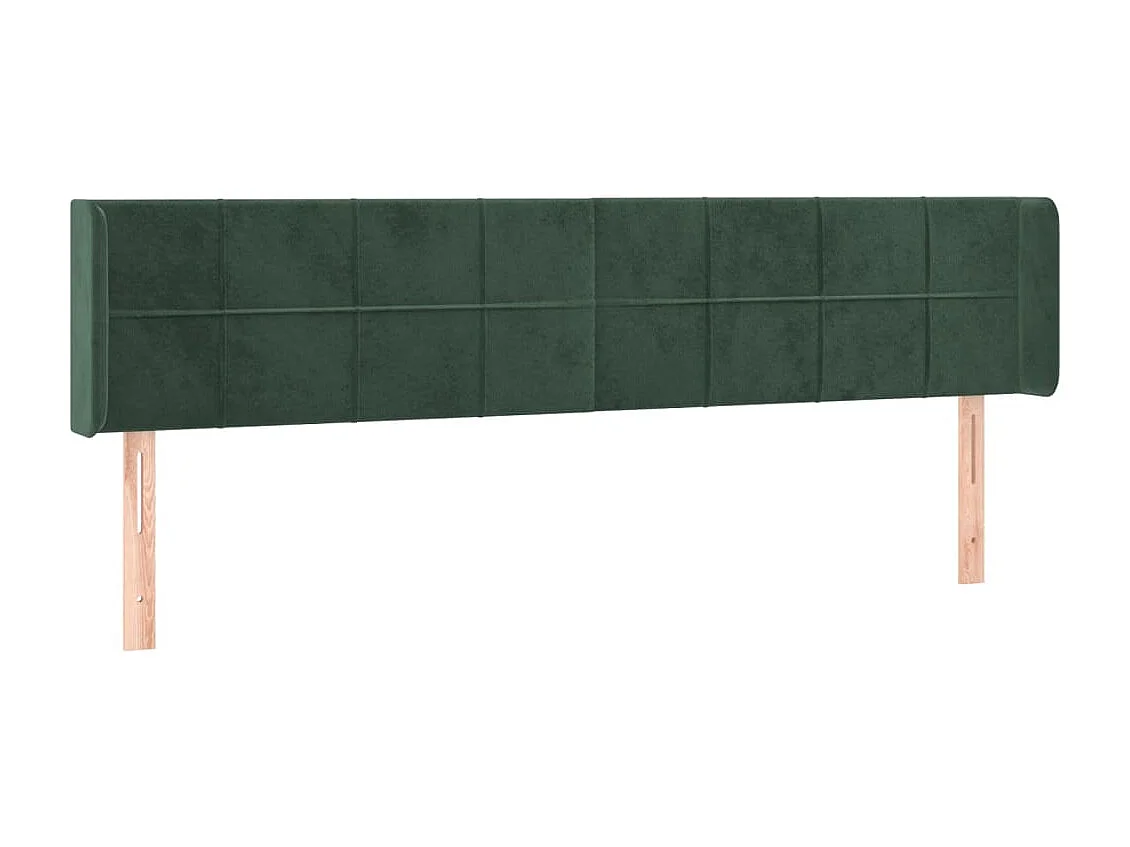 Cabecero con LED de terciopelo verde oscuro 203x16x78/88 cm ES208648
