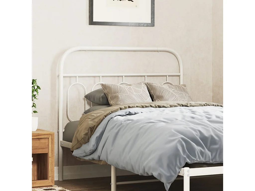 Hoofdbord 100 cm metaal wit BE534640