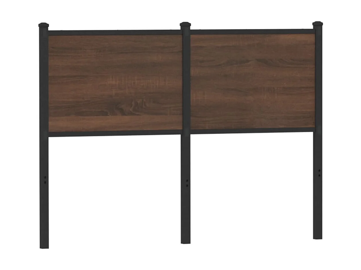 Cabecero de madera de ingeniería y acero marrón roble 120 cm ES585884