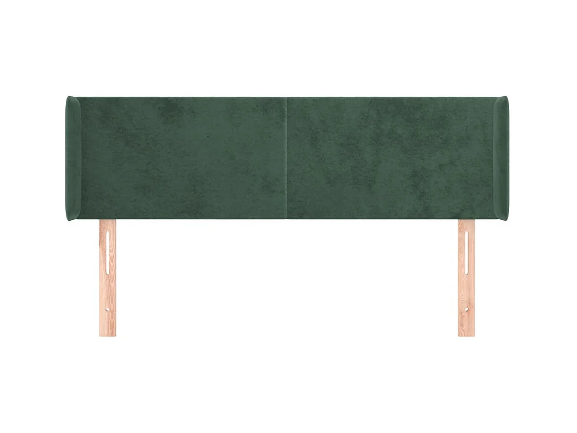 Tête de lit avec oreilles Vert foncé 147x16x78/88 cm Velours FR923253