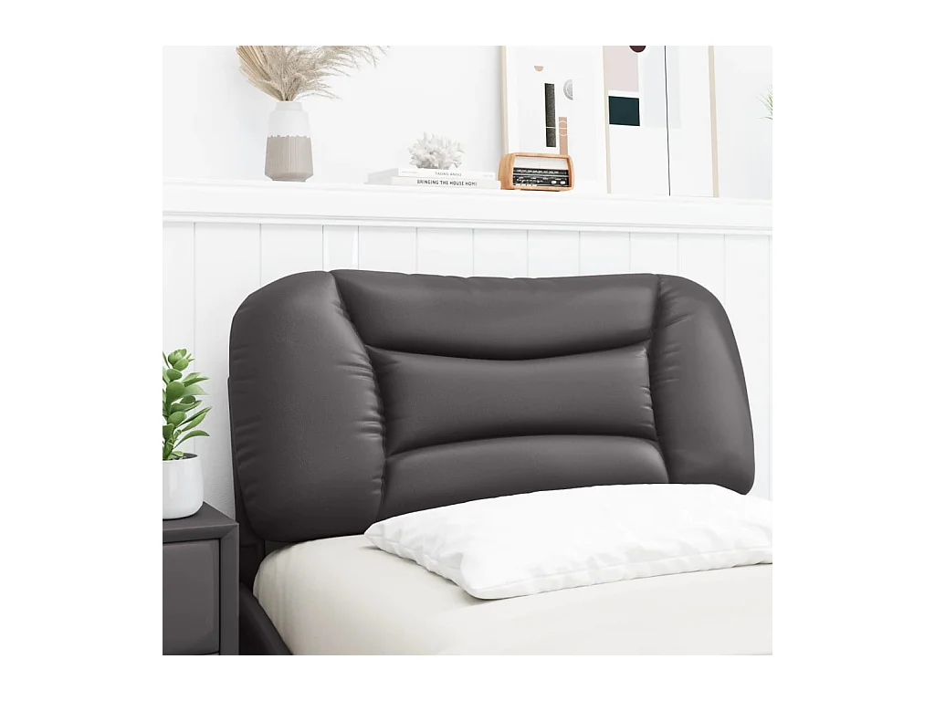 Testata del letto | Cuscino Testiera Grigio 80 cm in Similpelle
