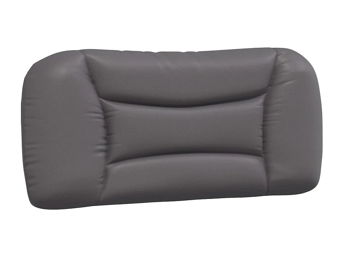 Coussin de tête de lit gris 80 cm similicuir FR743646