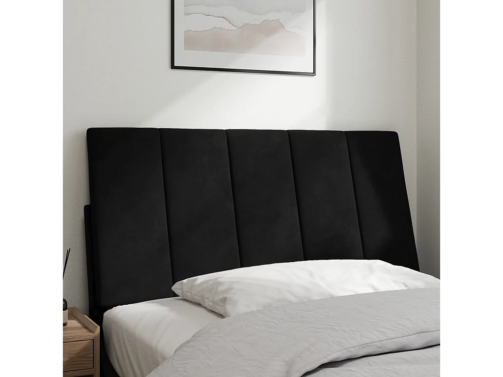 Hoofdbordkussen 100 cm fluweel zwart BE819449