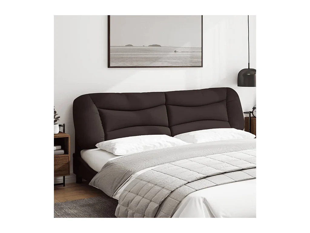 Coussin de tête de lit marron foncé 200 cm tissu FR137274
