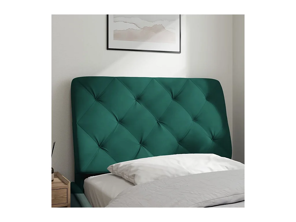 Coussin de tête de lit vert foncé 80 cm velours FR497796