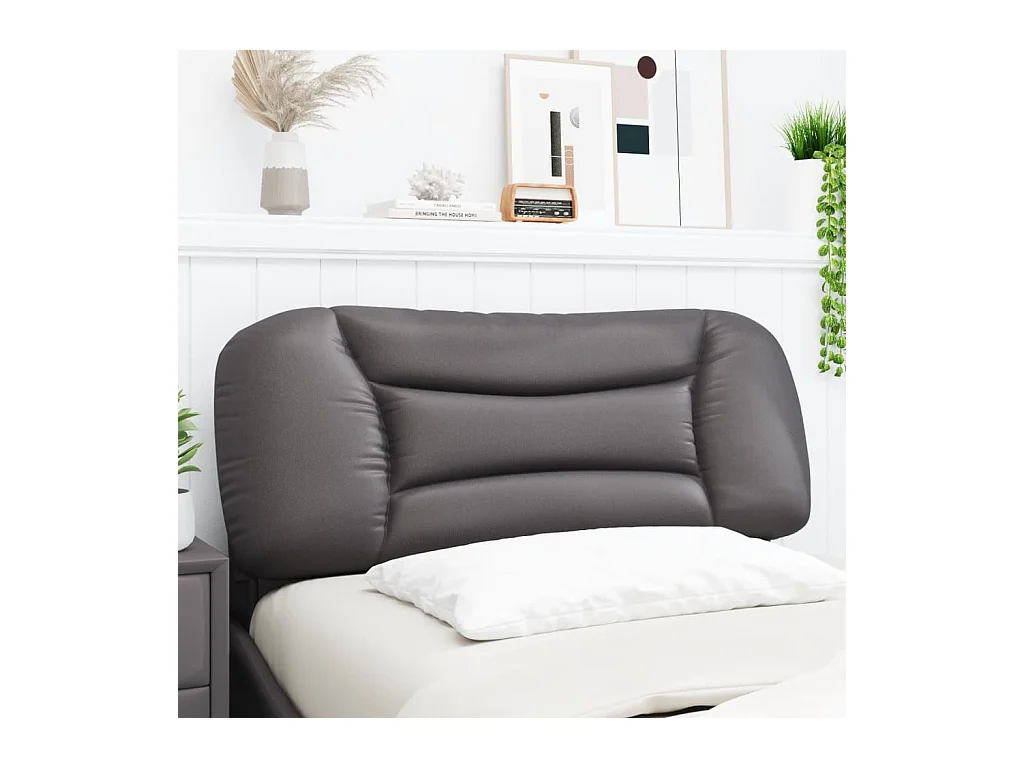Testata del letto | Cuscino Testiera Grigio 100 cm in Similpelle