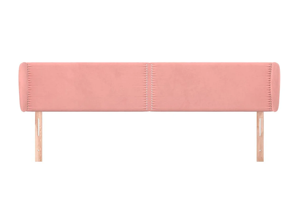 Tête de lit avec oreilles Rose 203x23x78/88 cm Velours FR762802