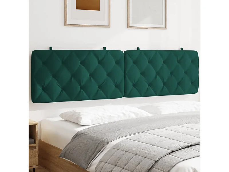 Testata del letto | Cuscino Testiera Verde Scuro 200 cm in Velluto