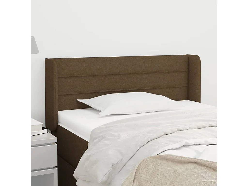 Tête de lit avec oreilles Marron Foncé 83x16x78/88 cm Tissu FR675380