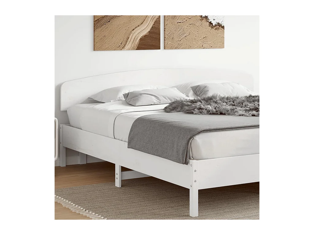 Tête de lit blanc 200 cm bois massif de pin FR730677
