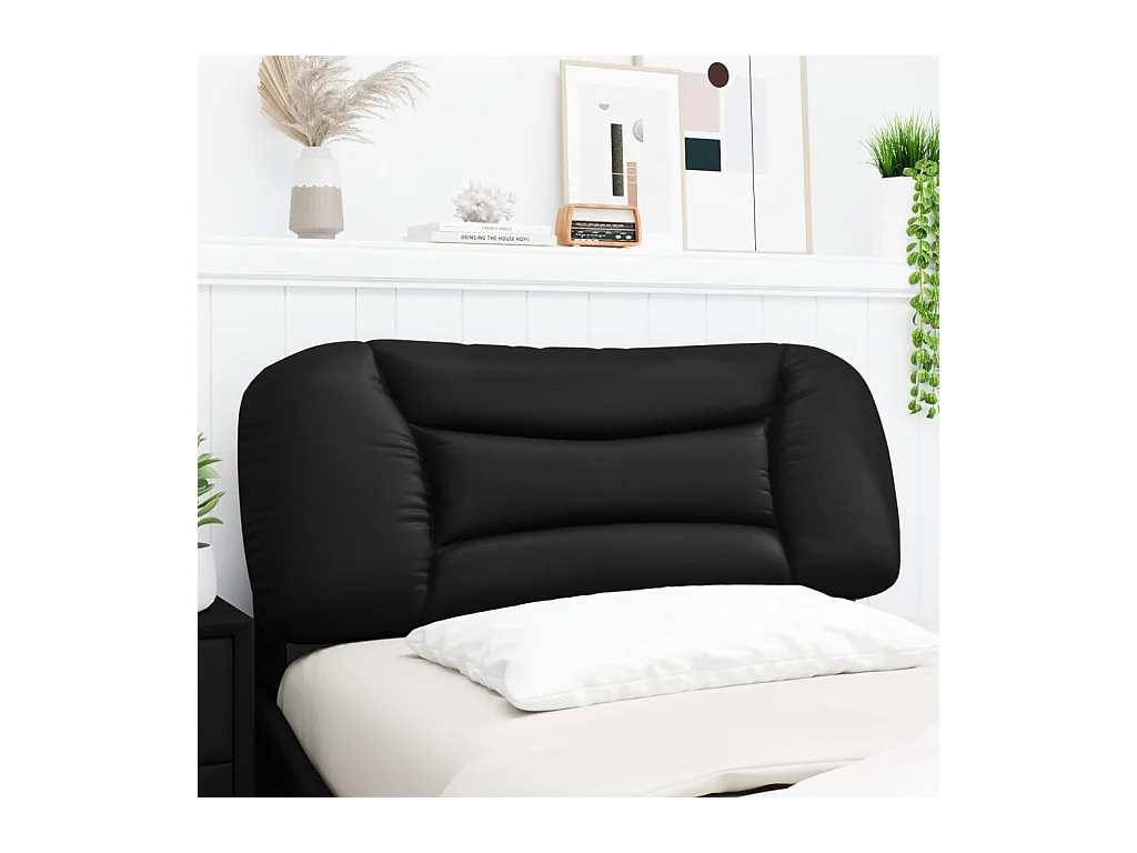Coussin de tête de lit noir 100 cm similicuir FR566215
