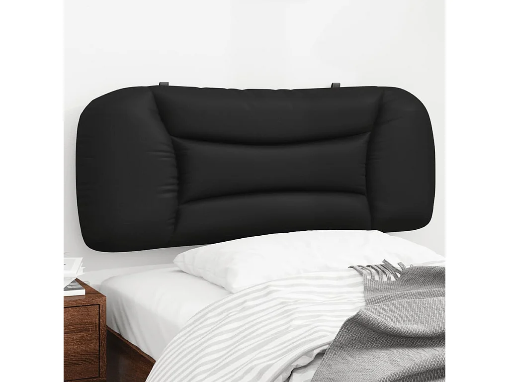 Hoofdbordkussen 100 cm kunstleer zwart BE684553