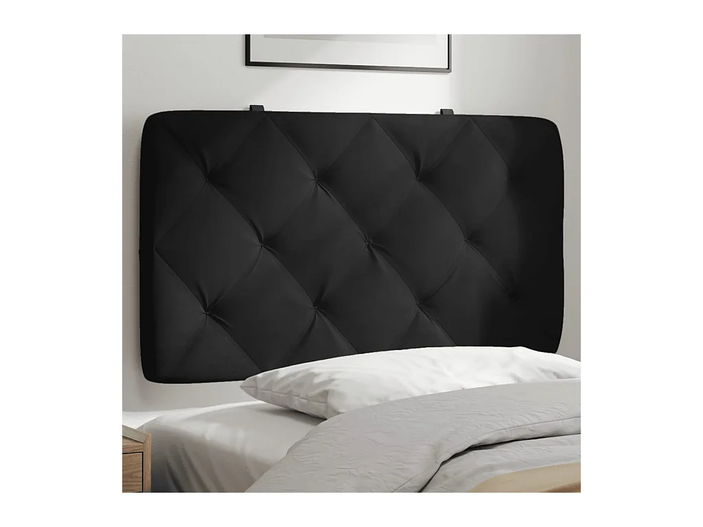 Cabecero de cama acolchado terciopelo negro 90 cm ES347685