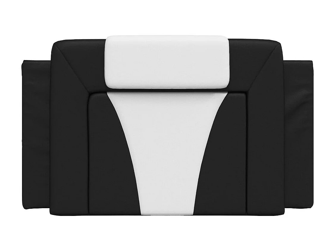 Coussin de tête de lit noir et blanc 90 cm similicuir FR963463