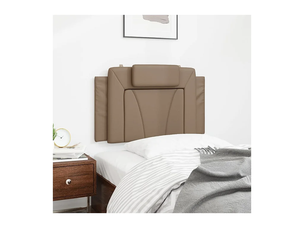 Coussin de tête de lit cappuccino 90 cm similicuir FR795301