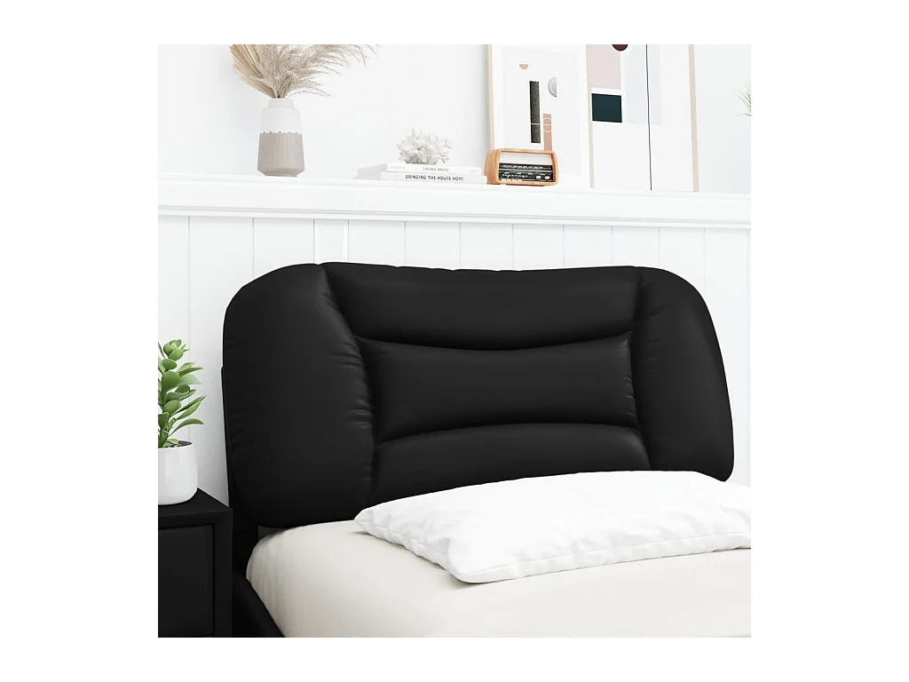 Coussin de tête de lit noir 90 cm similicuir FR954228