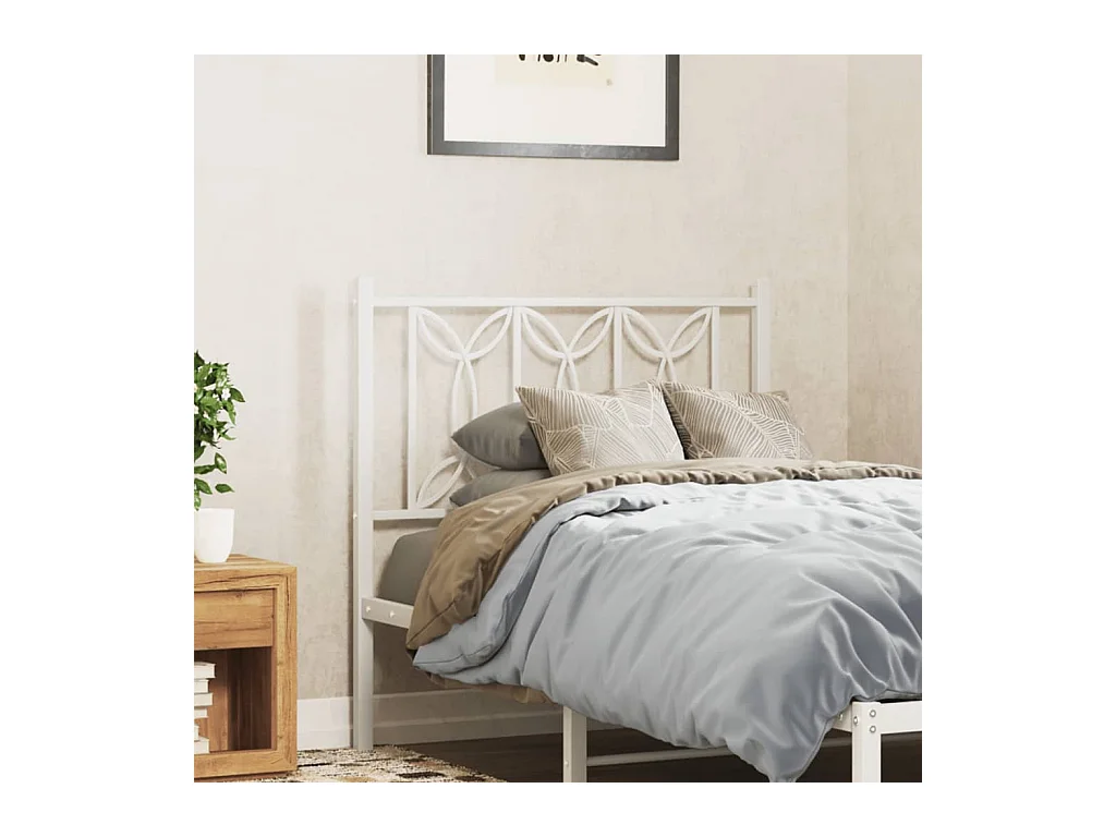 Tête de lit métal blanc 90 cm FR223422