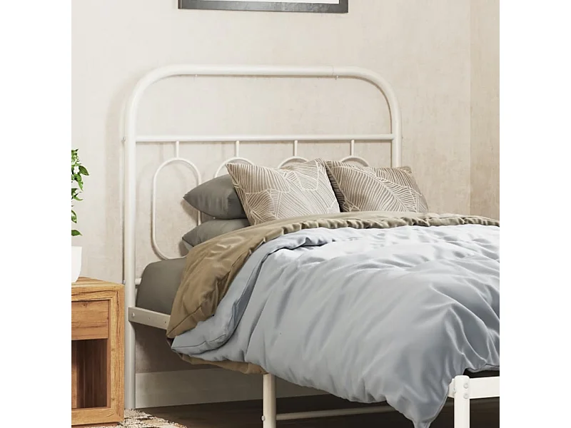 Hoofdbord 80 cm metaal wit BE804525