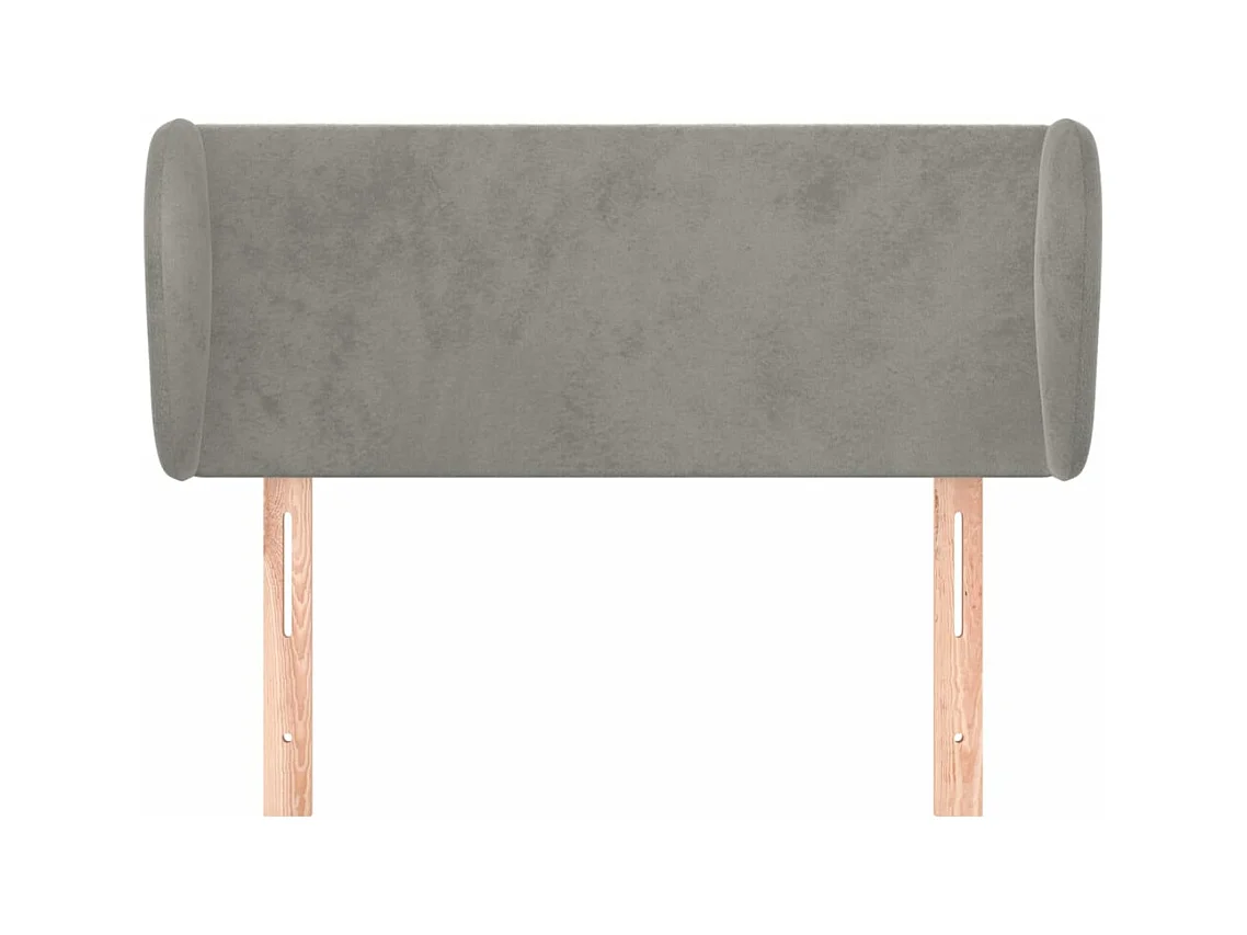 Testiera | Testata del letto ad Orecchio Grigio Chiaro 103x23x78/88 cm in Velluto
