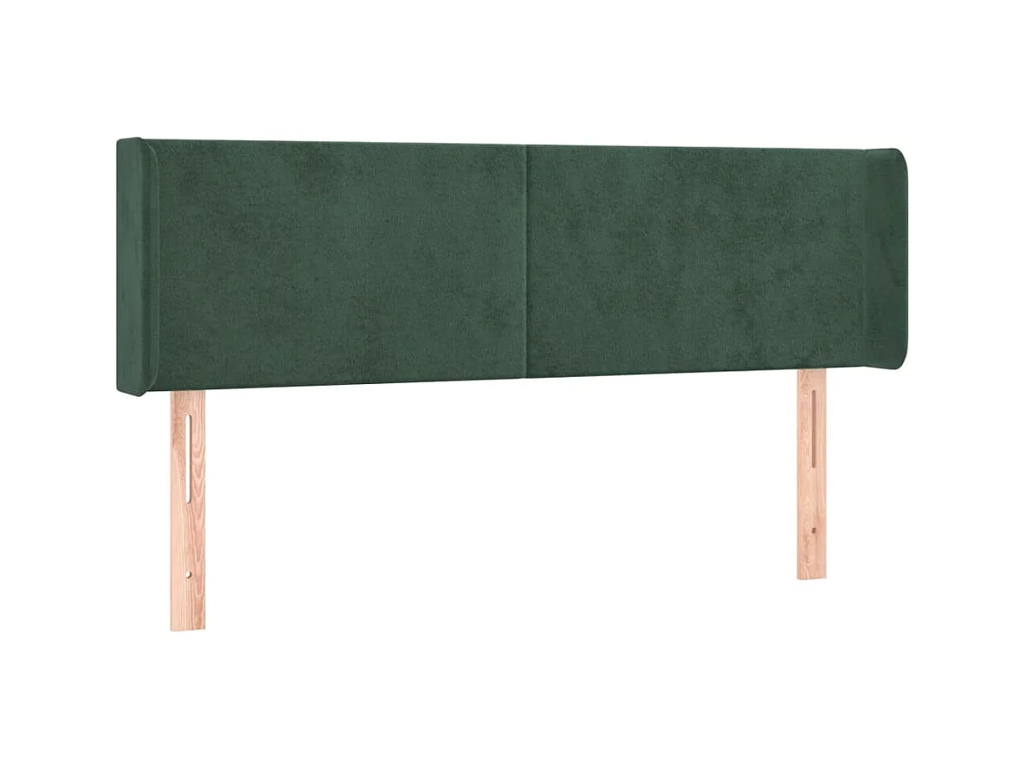 Testiera | Testata del letto a LED Verde Scuro 147x16x78/88 cm in Velluto