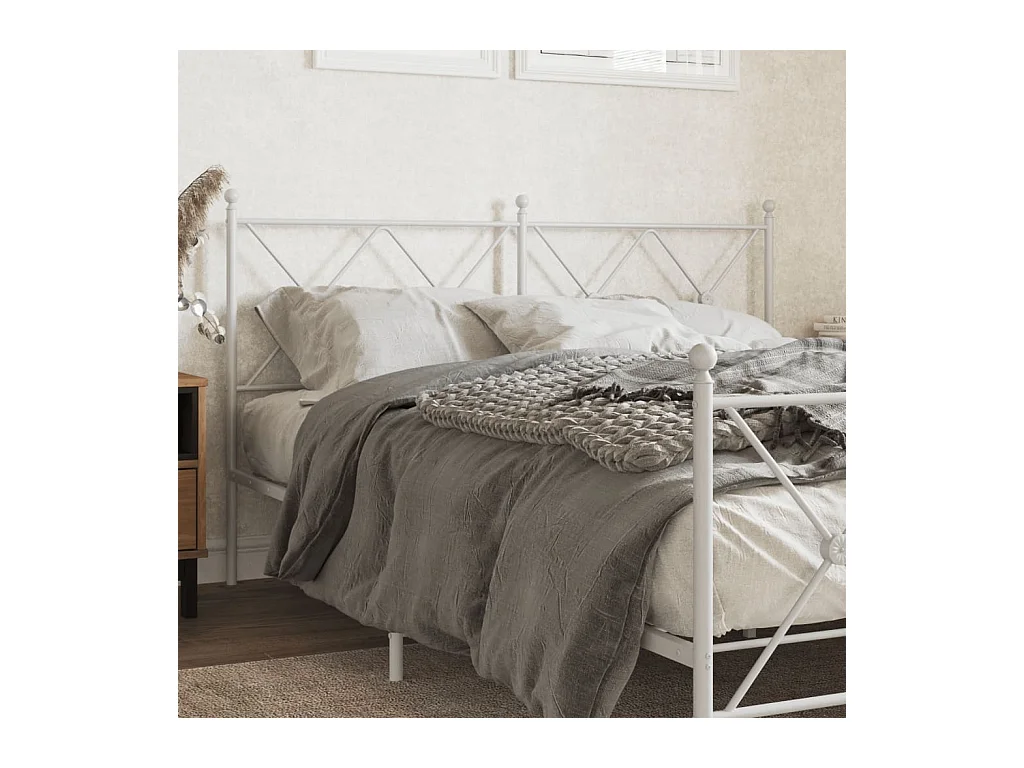 Testiera | Testata del letto in Metallo Bianco 150 cm