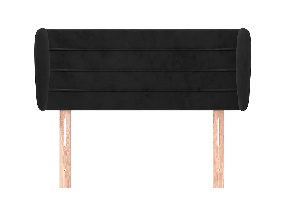 Testiera | Testata del letto ad Orecchio Nera 103x23x78/88 cm in Velluto