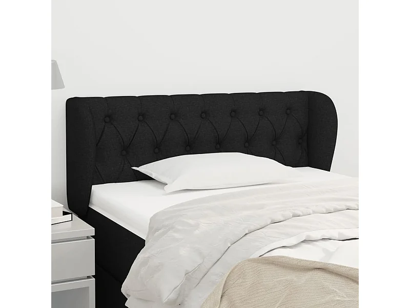 Tête de lit avec oreilles Noir 103x23x78/88 cm Tissu FR726000