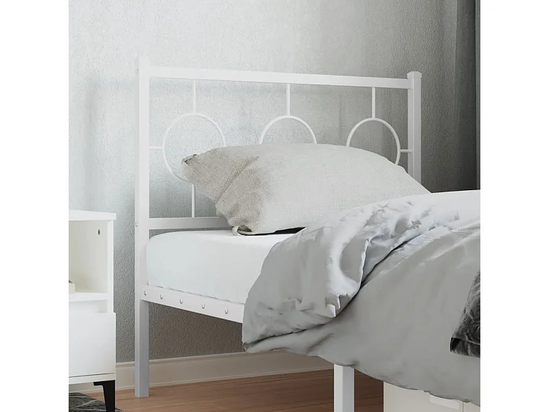 Hoofdbord 90 cm metaal wit BE765316