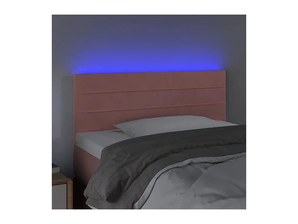 Tête de lit à LED Rose 80x5x78/88 cm Velours FR667797