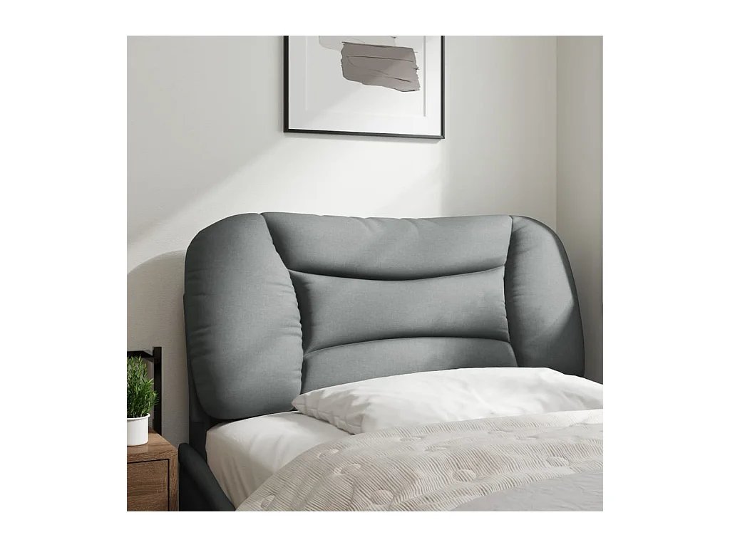 Testata del letto | Cuscino Testiera Grigio Chiaro 90 cm in Tessuto
