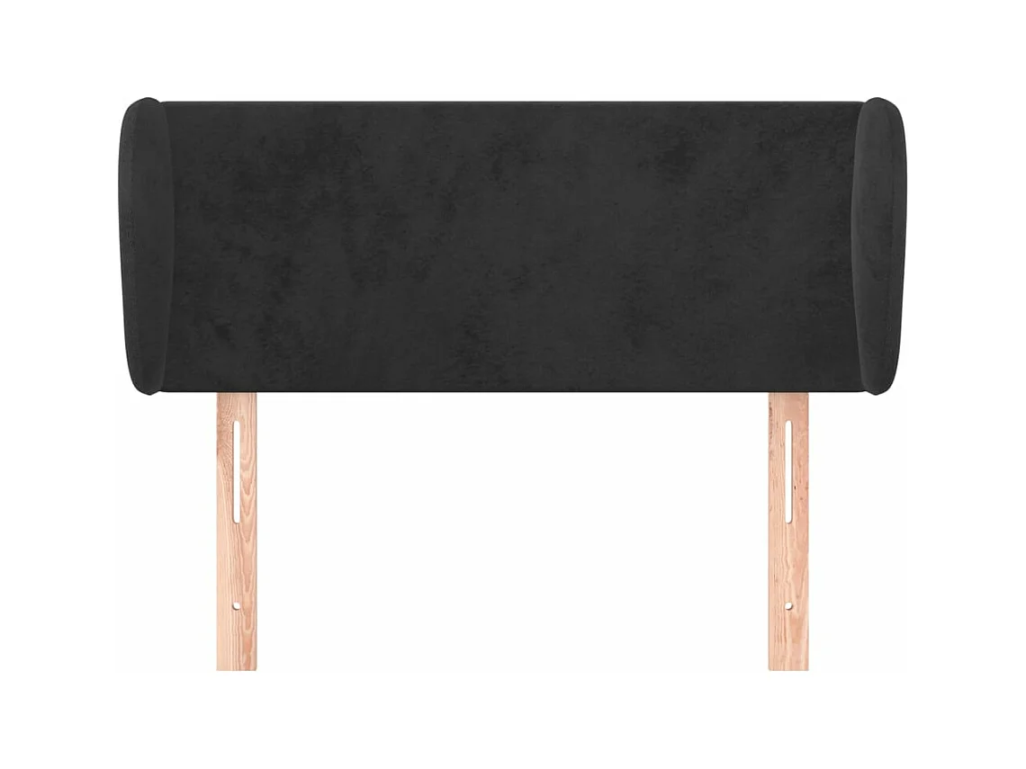 Testiera | Testata del letto ad Orecchio Nera 103x23x78/88 cm in Velluto