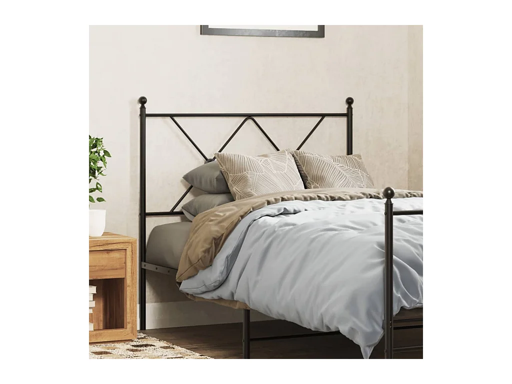 Tête de lit métal noir 90 cm FR857807