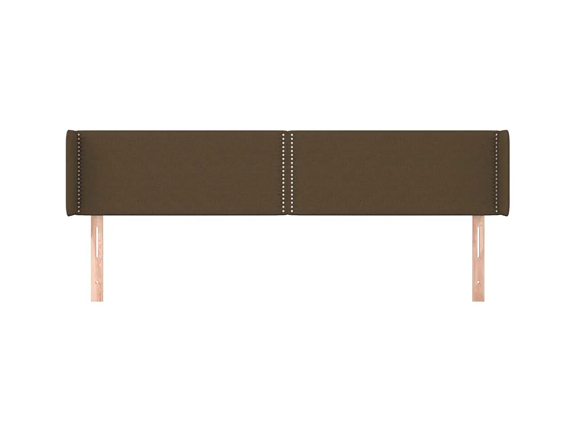 Testiera | Testata del letto ad Orecchio Marrone Scuro 203x16x78/88 cm in Tessuto