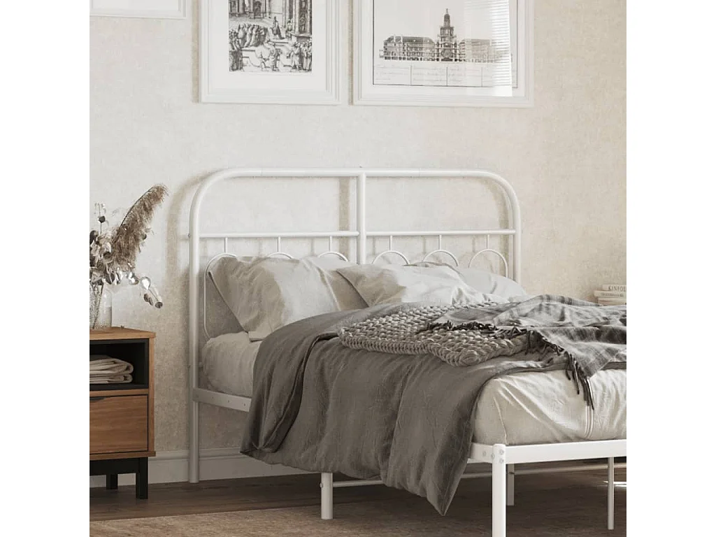Tête de lit métal blanc 120 cm FR911223