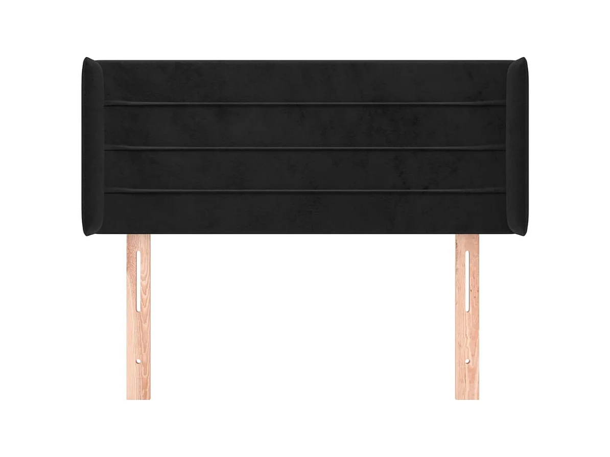 Tête de lit avec oreilles Noir 103x16x78/88 cm Velours FR507265