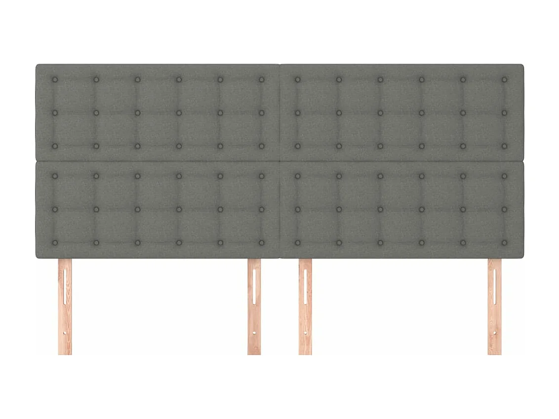 Hoofdborden 4 st 90x5x78/88 cm stof donkergrijs BE677853